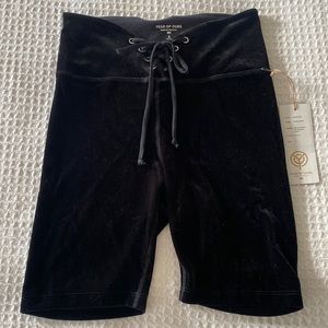 Year of Ours Black Velvet Football Laceup Short. New with Tags!